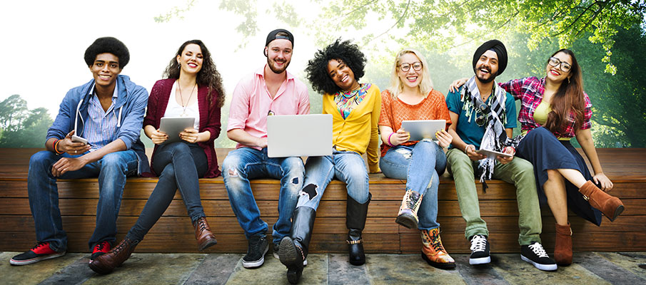 Picture of diverse group of young adults 