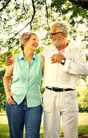 Senior couple in a park